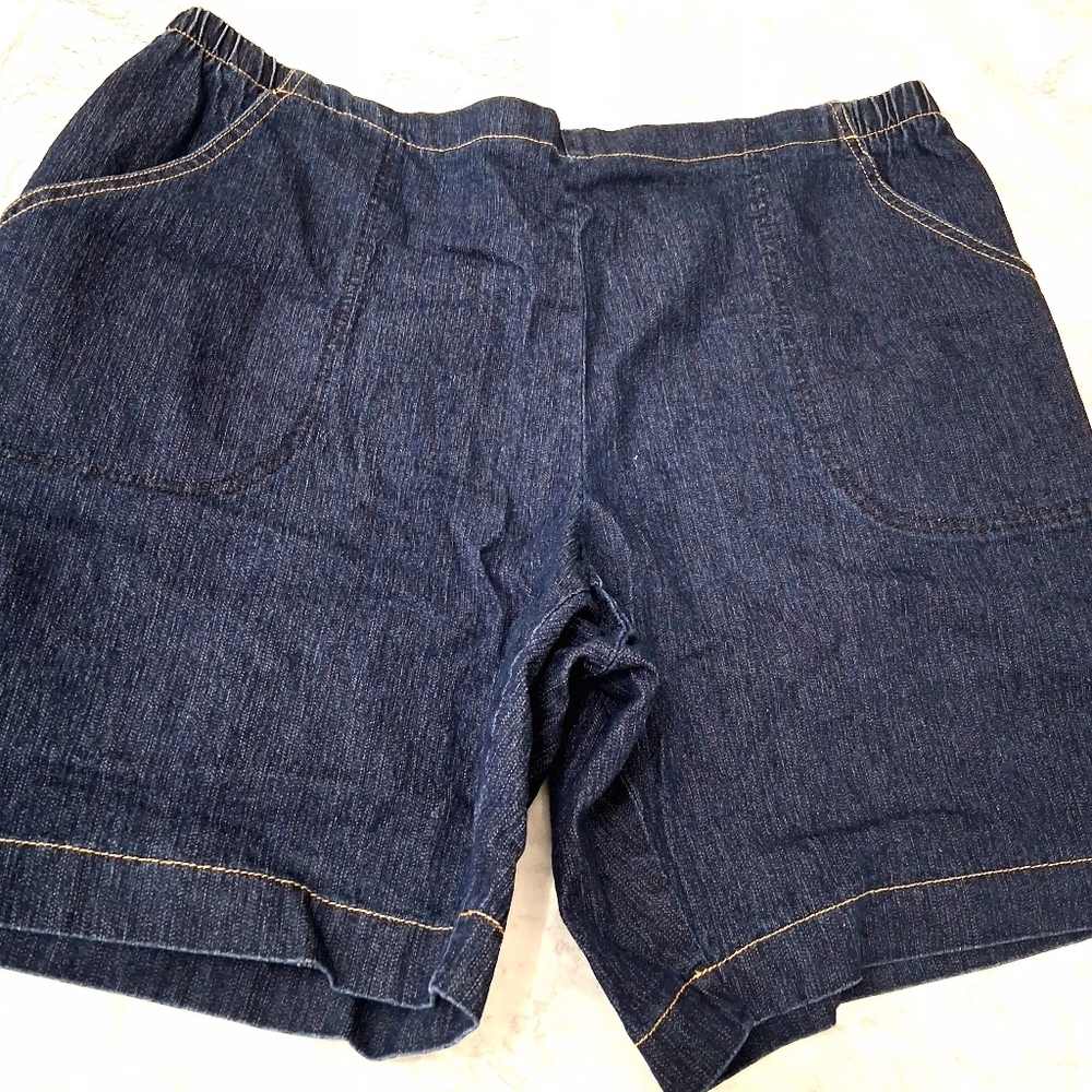 JUST MY SIZE Women's Blue Jean Shorts ELASTIC WAIST Size 2X
